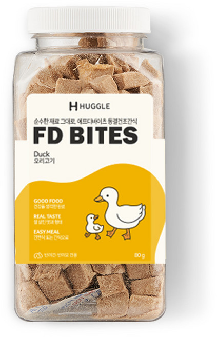 허글 반려동물 에프디바이츠 동결건조간식, 오리고기, 80g, 1개