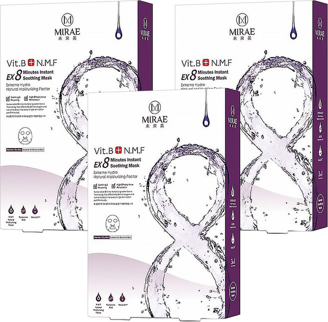 MIRAE 未來美 台灣公司貨 EX8分鐘極速舒緩面膜, 5片, 3盒