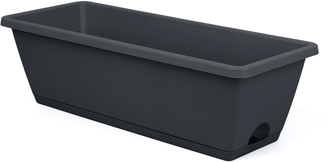 코멧 직사각 화분 + 받침 세트, 다크그레이, 1세트
