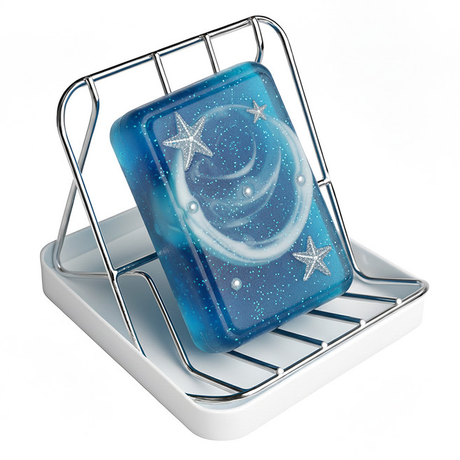 HANBOMNURI 立式瀝水不鏽鋼肥皂架, 銀色, 1個