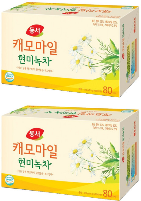 동서 캐모마일 현미녹차, 1.5g, 80개입, 2개