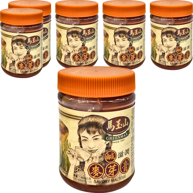 馬玉山 麥芽膏 鹹 橘罐, 400g, 6個