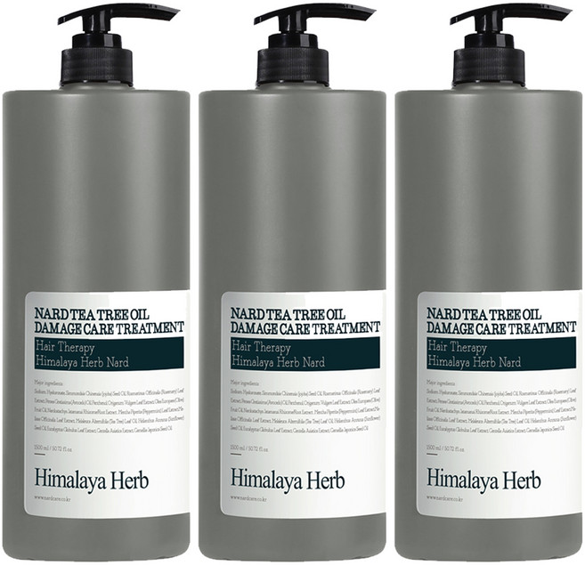 부케가르니 나드 티트리 오일 데미지 케어 트리트먼트, 1.5L, 3개