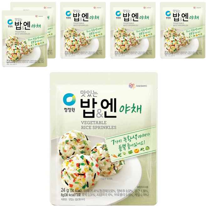 청정원 맛있는 밥 엔 야채 후리가케, 24g, 6개