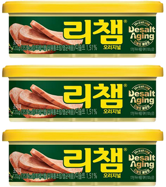 Richam 原味午餐肉罐頭, 120g, 3罐