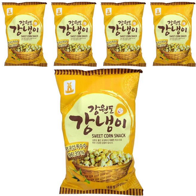 성부식품 당암티에프 강원도 강냉이 스낵, 150g, 5개