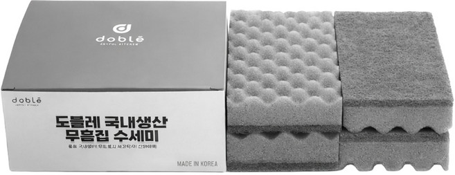 도블레 국내 제조 무흠집 수세미, 1개, 4개입