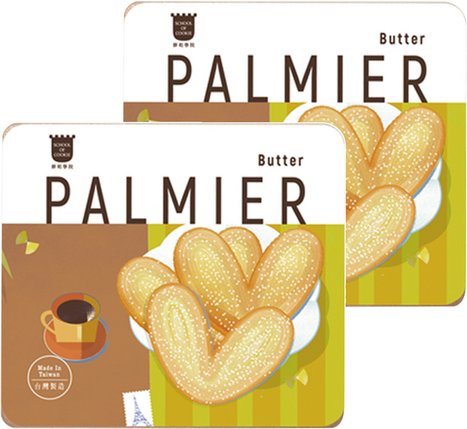 School of Cookie 台灣優格餅乾學院 天然奶油蝴蝶派鐵盒餅乾, 200g, 2個