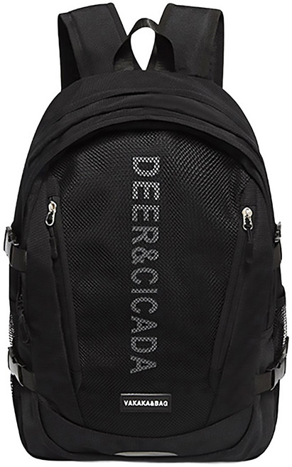VAKAKA 粗獷蘇格蘭威士忌日常背包 H858, 黑色