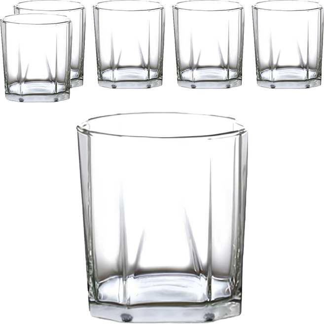 Ocean Glass 金字塔威士忌杯 260ml 無鉛玻璃 泰國製, 6個