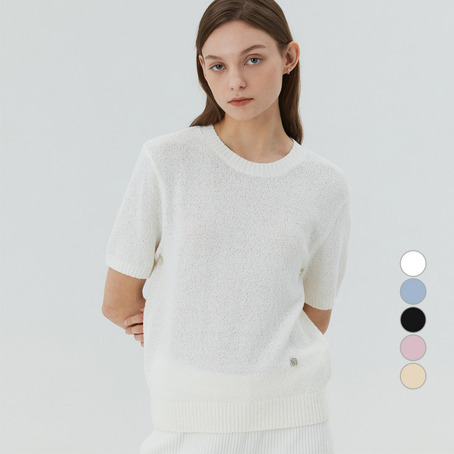 마인드브릿지 여성용 부클 라운드 니트 MYKT32C1