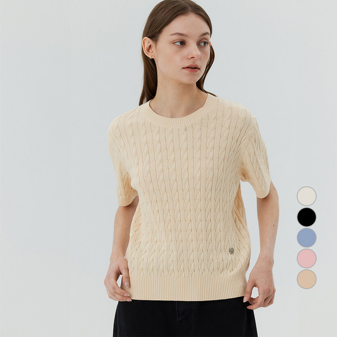 MIND BRIDGE 女款麻花圓領針織衫 MYKT32C3