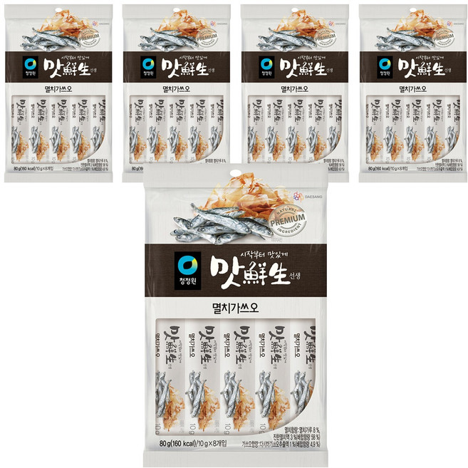 청정원 맛선생 멸치가쓰오 스틱, 80g, 5개