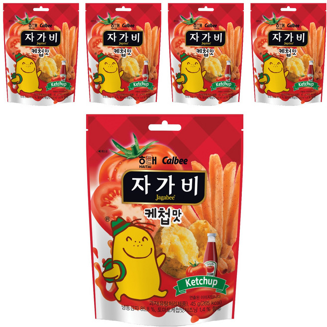 Calbee 卡樂比 Jagabee 番茄醬口味薯條, 45g, 5包