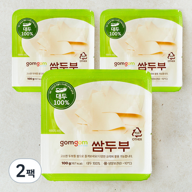 곰곰 쌈두부 3입세트, 300g, 2팩