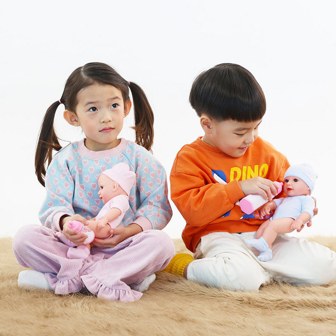 캐스비 플레이 말랑한 아기인형 2543 2종 세트, 혼합색상, 1개