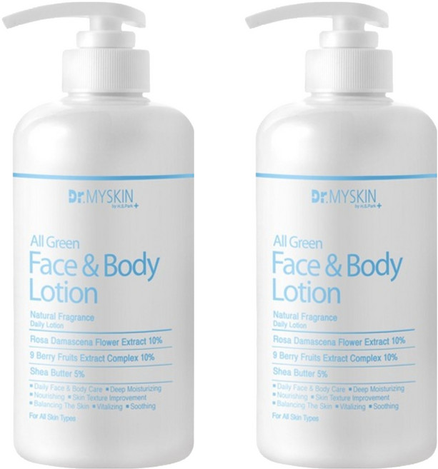 닥터마이스킨 올 그린 페이스 바디로션, 500g, 2개