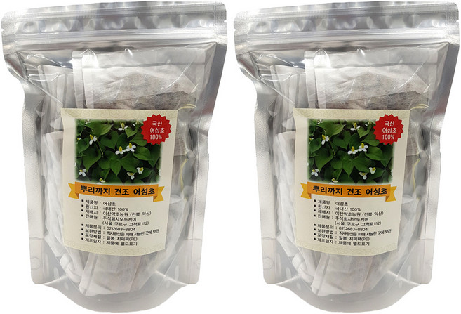 다나앙 뿌리까지 건조 어성초 목욕용 입욕제 티백, 40g, 2개