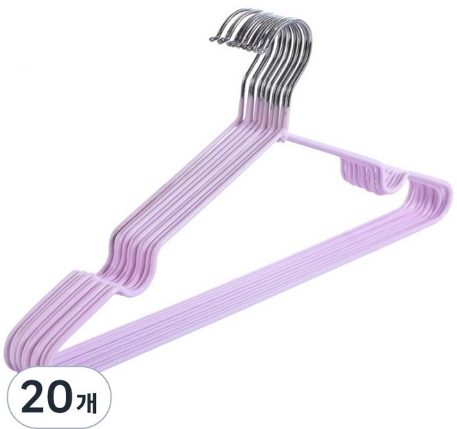 코지웰 미끄럼 방지 논슬립 옷걸이, 퍼플, 20개