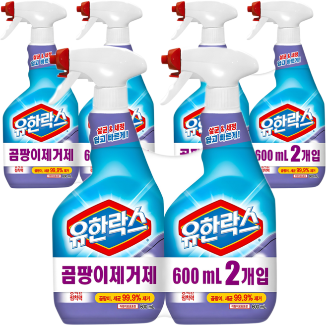 유한락스 곰팡이제거제, 600ml, 6개