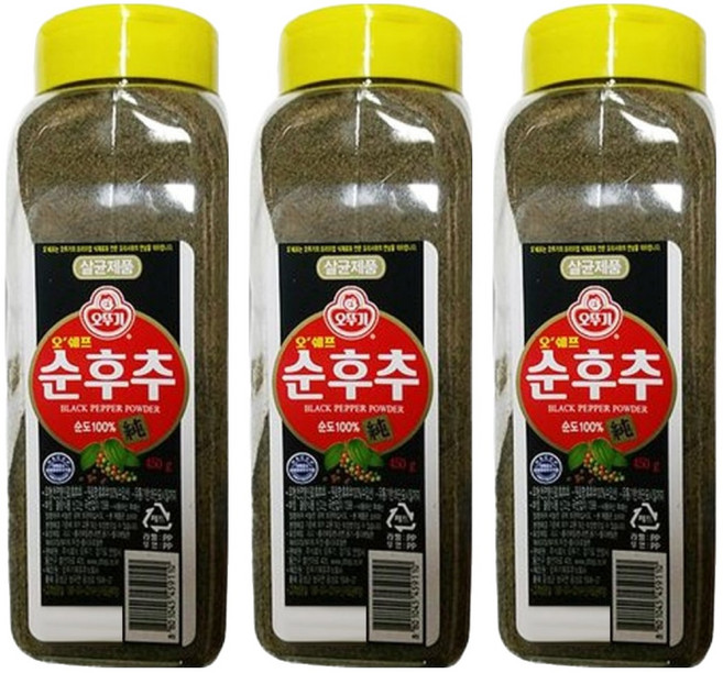 오뚜기 오쉐프 순후추, 450g, 3개