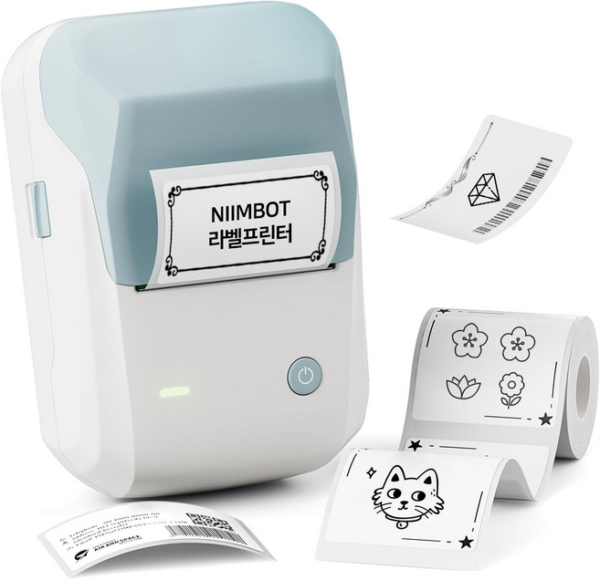 님봇 감열식 라벨프린터 B1 + 50x30 라벨지 1P, 블루, 1개