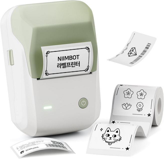 님봇 감열식 라벨프린터 B1 + 50x30 라벨지 1P, 그린, 1개