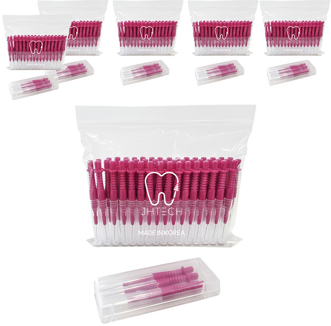 주현테크 스마일브러쉬 치간 칫솔 I형 SSSS 레드, 0.6mm, 50개입, 6개