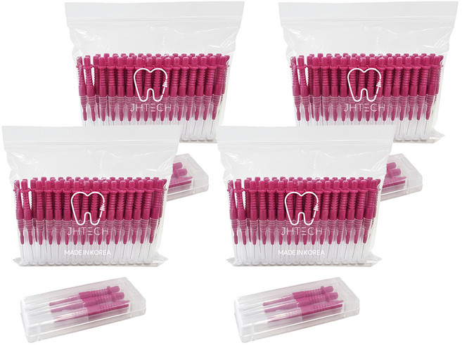 주현테크 스마일브러쉬 치간 칫솔 I형 SSSS 레드, 0.6mm, 50개입, 4개