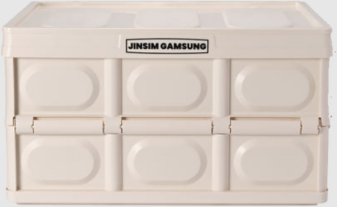 진심감성 다용도 수납 폴딩박스, 크림베이지, 1개