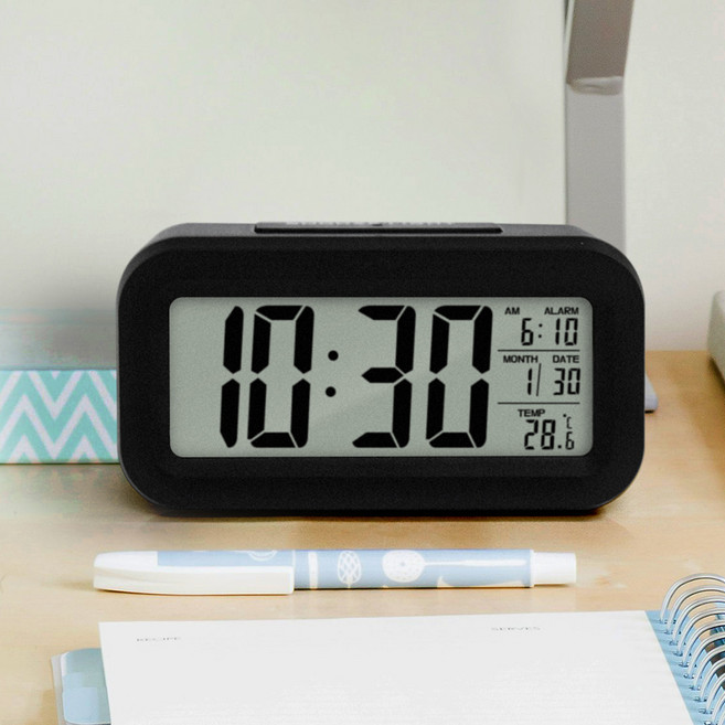 촘스토리 디지털 센서라이트02 탁상시계, 블랙