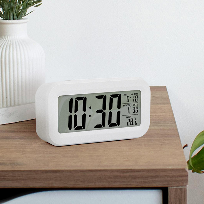 촘스토리 디지털 센서라이트02 탁상시계, 화이트