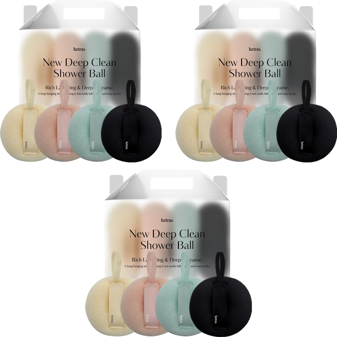 헤트라스 뉴 딥클린 샤워볼 4종 선물세트, 0NE SET, 4개입, 3세트