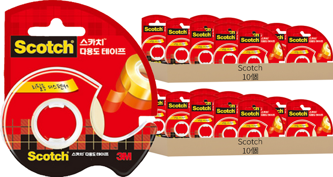 3M Scotch 多用途膠帶膠台, 紅色, 20個