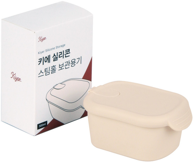 키에 이유식 실리콘 스팀홀 보관용기 아이보리, 1개, 300ml