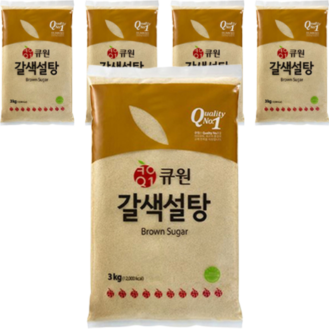 큐원 갈색설탕, 3kg, 5개
