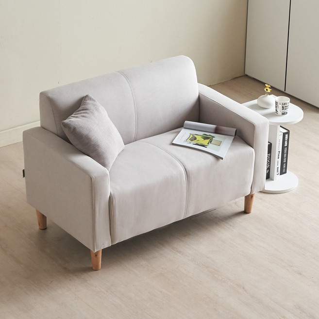 에보니아 이브 패브릭 2인용 소파, 라이트그레이