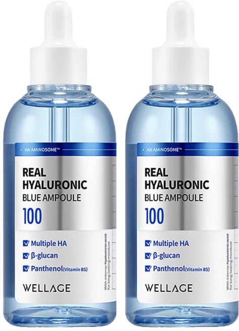 웰라쥬 리얼 히알루로닉 블루 앰플, 100ml, 2개 - 쿠팡