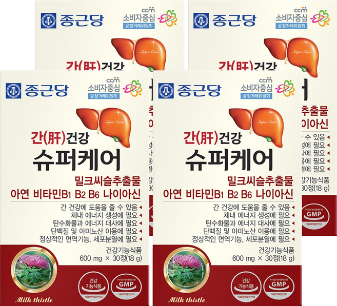 종근당 간건강 슈퍼케어, 30정, 4개