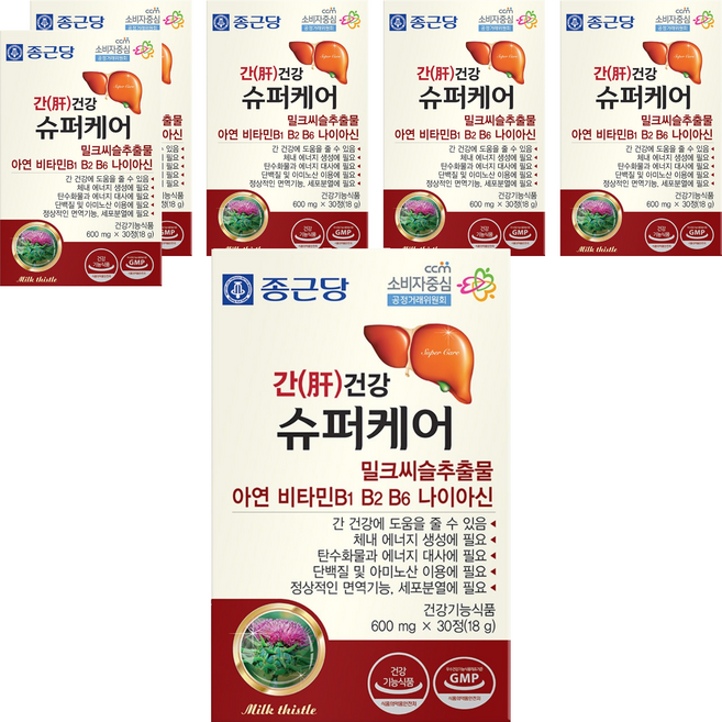 종근당 간건강 슈퍼케어, 30정, 6개