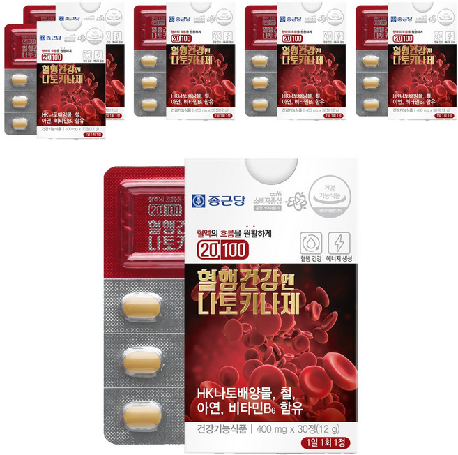 종근당 혈행건강엔 나토키나제 영양제, 30정, 6개