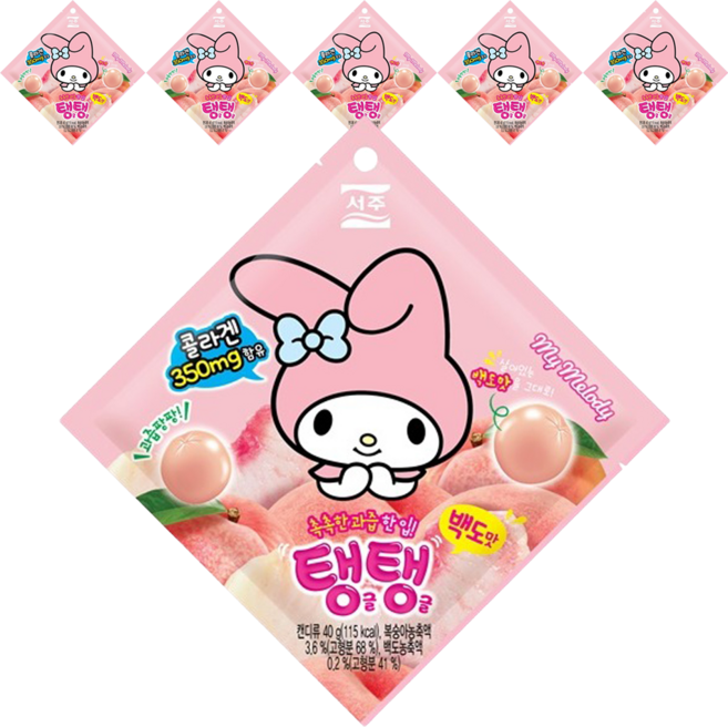 서주 탱글탱글 백도 젤리, 40g, 6개