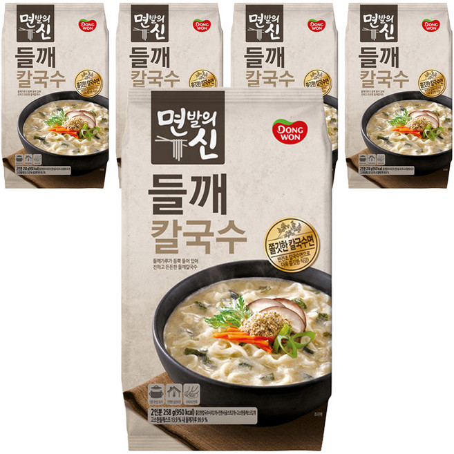 Dongwon Noodles God Perilla Kalguksu 2人份, 258g, 5包