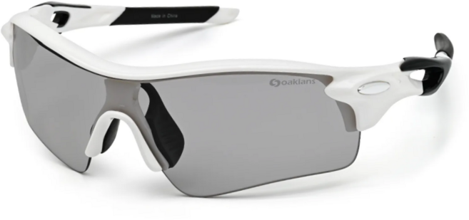 Oaklans 運動太陽眼鏡 Q320, 1個, 白黑鏡框 + 變色偏光鏡片