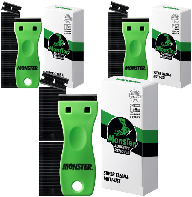 몬스터겔 교체형 멀티 스크래퍼 + 리필날 10p x 3개 세트, 3세트
