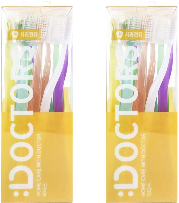 DOCTORS 교정 V컷 슬림 미세모 칫솔, 12개입, 2개