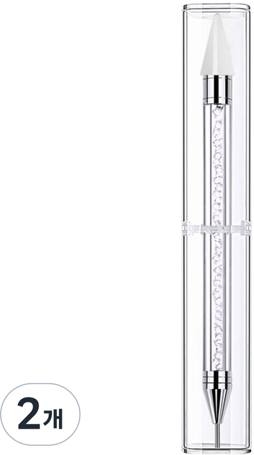 퍼니네일 고급형 크리스탈 스톤피커, 화이트, 2개