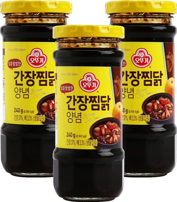 오뚜기 달콤칼칼한 간장 찜닭 양념, 240g, 3개