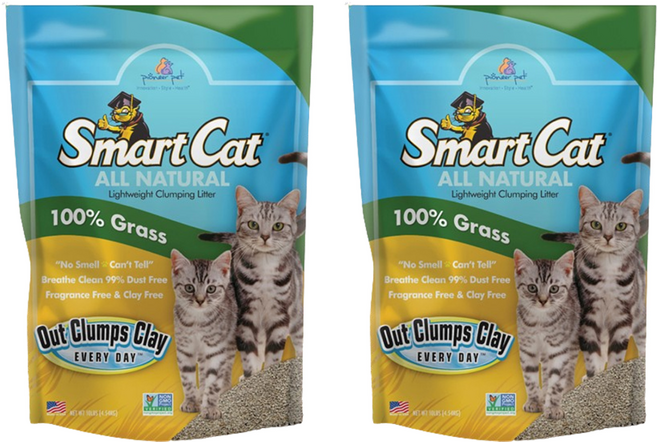 스마트캣 고양이 땡스스탬프 수수 100% 스마트캣 먼지없는 모래, 4.53kg, 2개, 무향