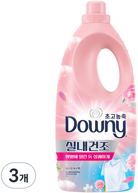 다우니 실내건조 초고농축 섬유유연제 플로럴 블로썸 본품, 2L, 3개